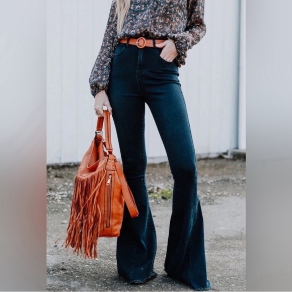 Three Bird Nest Denim - Three Bird Nest Women’s Dylan Bell Bottom Stretch Blue Jeans Size XL